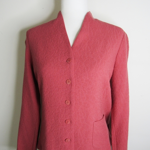 EILEEN FISHER Dark Coral Wool, Blazer SZ S - Picture 6 of 9